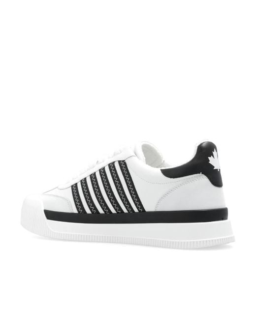 DSquared² White Striped Leather Sneakers for men