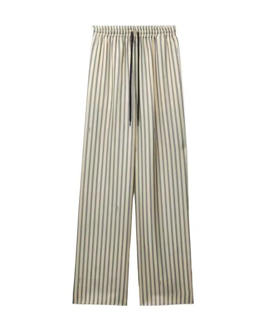 Versace Gray Printed Silk Twill Pajama-Style Pants