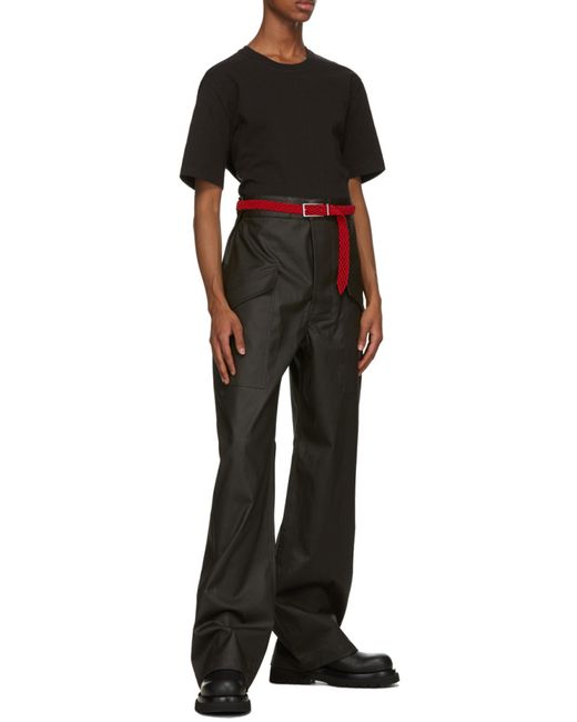 Bottega Veneta Black Crewneck Straight Hem T-Shirt for men
