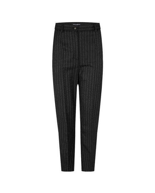 Dolce & Gabbana Black Stripe Tailored Trouser