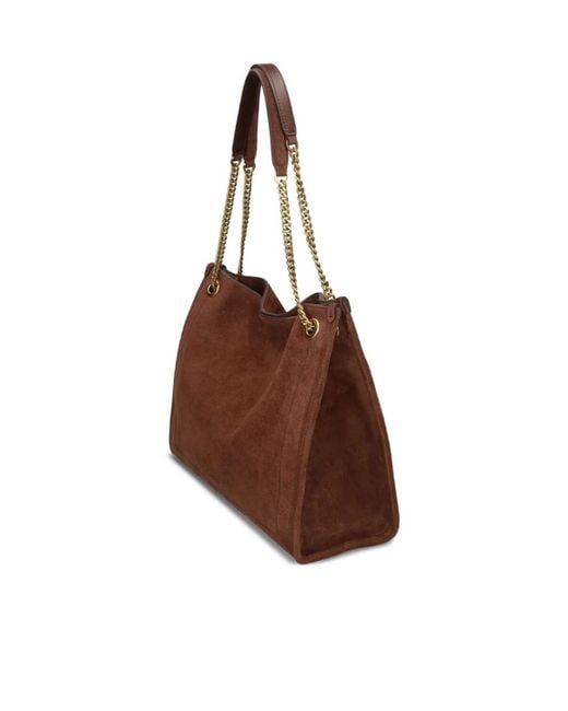 Ralph Lauren Brown Lauren Chain-Strap Top Handle Bag