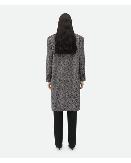Bottega Veneta Gray Lapel Long-Sleeved Coat