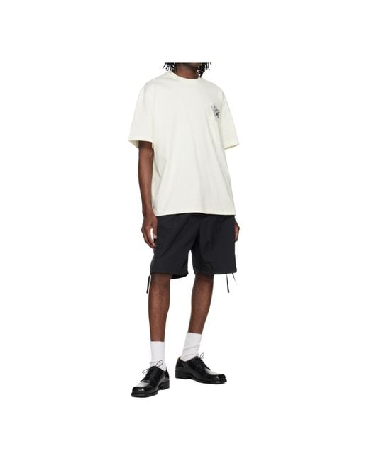 Wooyoungmi Black Drawstring Cargo Shorts for men