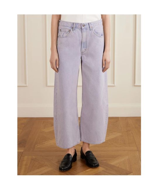 Agolde Purple High-Waisted Wide-Leg Jeans