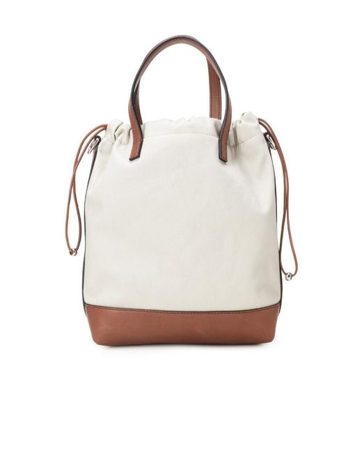 Etro White Logo-Print Bucket Bag