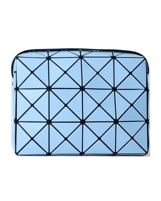 Issey Miyake Blue Geometric Pattern Shoulder Bag for men