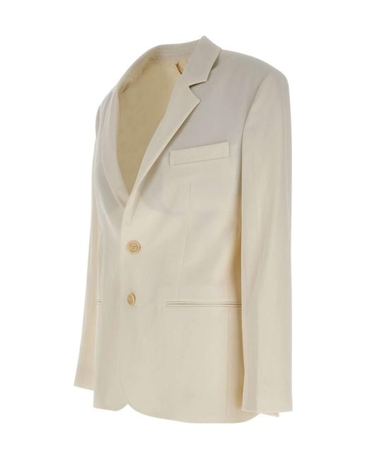 Victoria Beckham Natural Tailored Wool Jacket