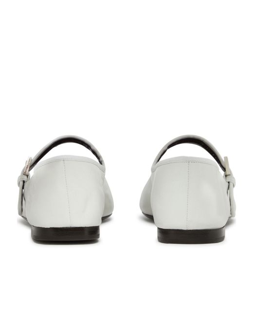 The Row White Round Head Ballet Shoes