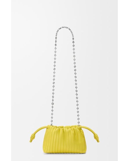 Loewe Yellow Mini Flamenco Pleats Purse