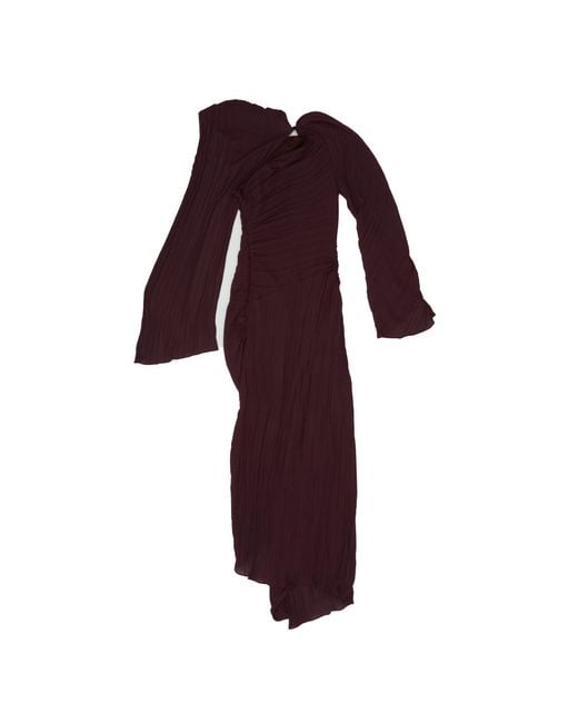 Victoria Beckham Purple Ruched Dress
