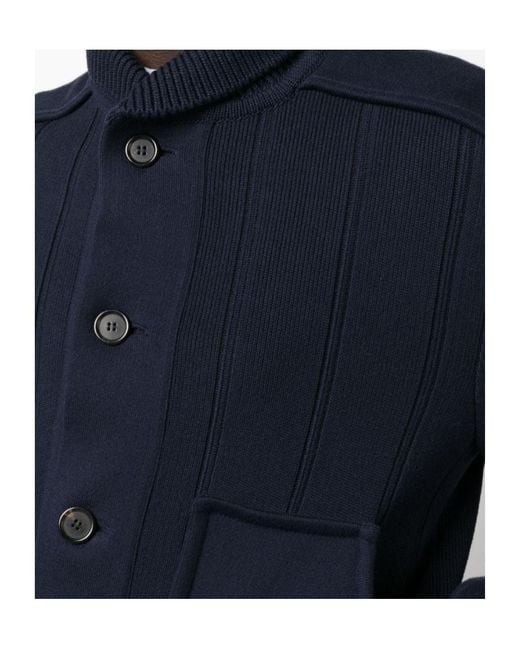 Thom Browne Blue Rwb Striped Shirt Jacket for men