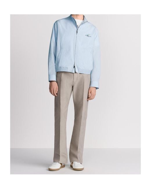 Dior Blue Zipped Shirt With Christian Couture Lily Of The Valley Embroidery for men