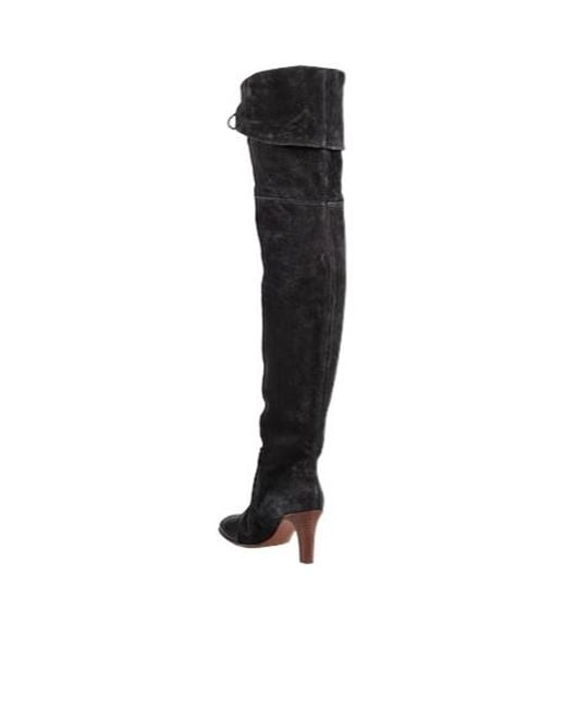 Chloé Black Solid Color Round-Toe Tall Boots