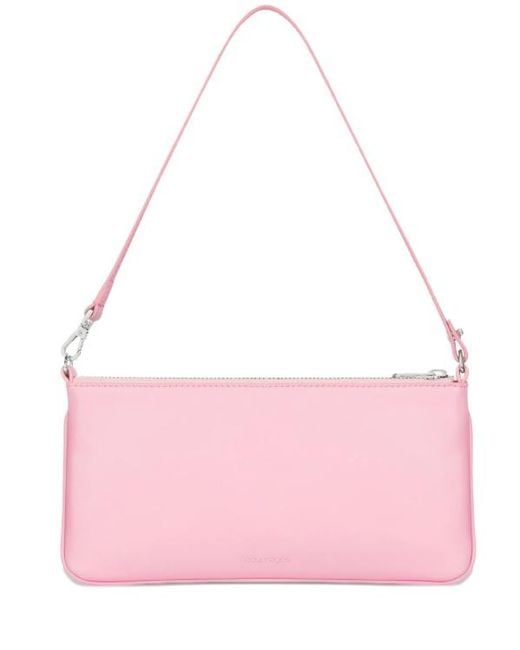 Courreges Pink Courrèges Zipped Leather Pouch Bag