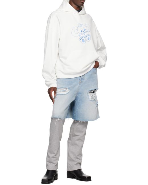we11done White Monster-Print Cotton Hoodie
