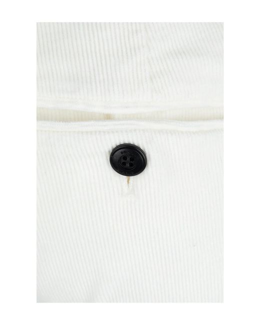 Dondup White Belt Loop Casual Pants for men