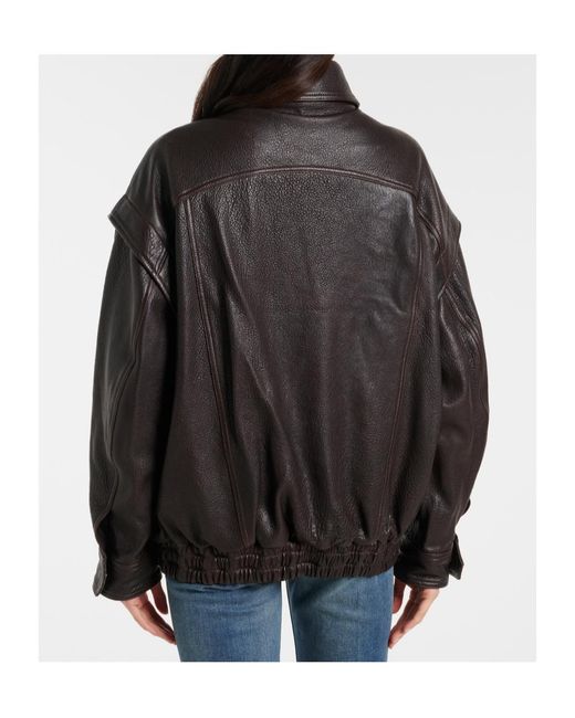 Nour Hammour Black Micah Zip-Up Leather Jacket