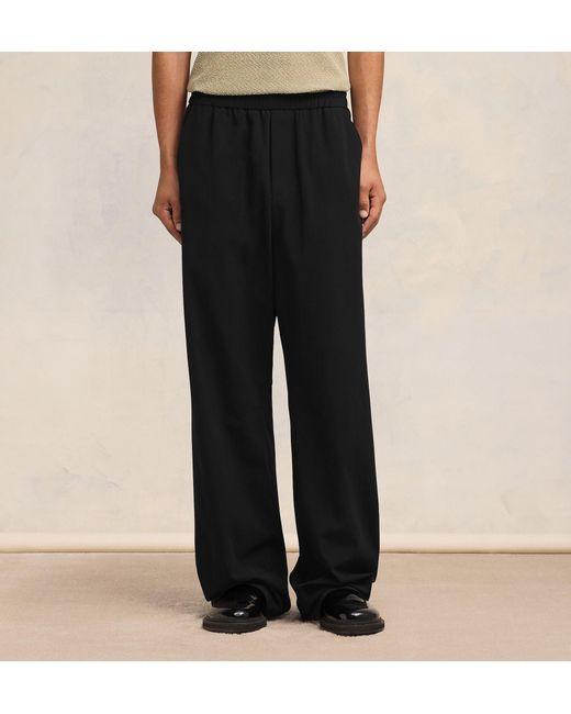 AMI Black Ami Elastic Waistband Logo Plaque Pants for men