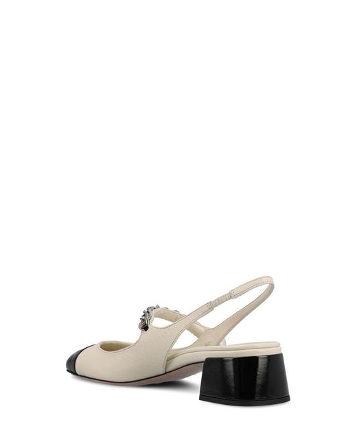 Miu Miu White Round-Headed High-Heeled Sandals