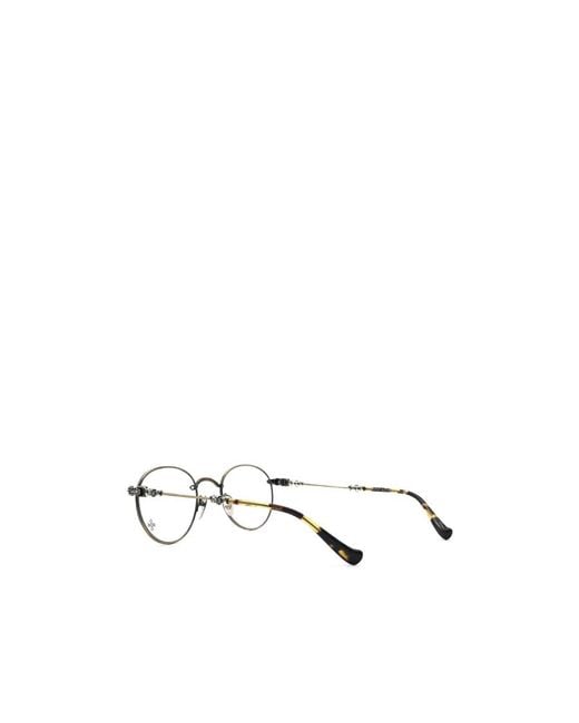 Chrome Hearts White Round Glasses Frame