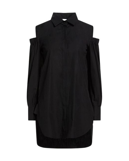 Max Mara Black Long Solid-Color Shirt