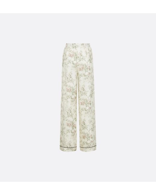 Dior White Floral Print Pyjama Pants