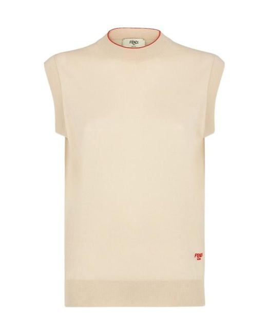 Fendi Natural Cream Wool Jumper