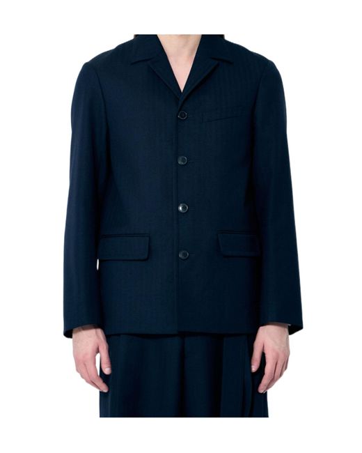 Dries Van Noten Blue Single Breasted Jacket for men