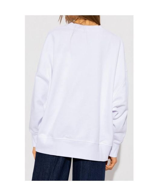 McQueen White Logo-Print Sweatshirt
