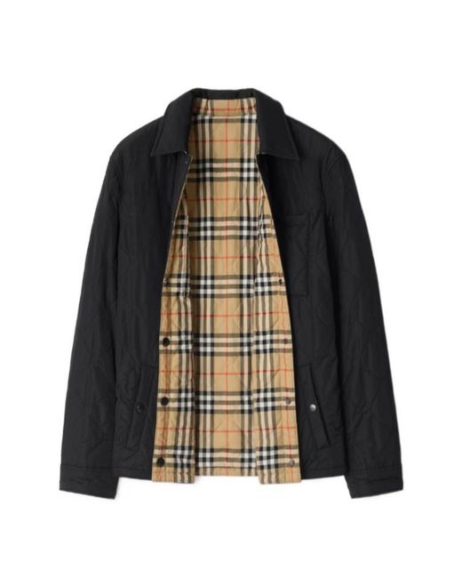 Burberry Black Checked Quilted Reversible Jacket for men