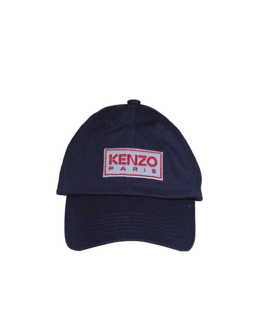 KENZO Blue Logo Patch Baseball Cap for men