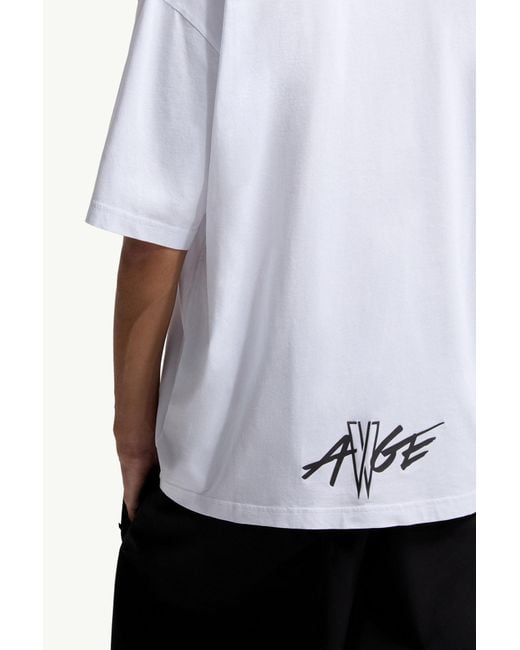 Moncler White X Asap Rocky Logo Patch Crewneck T-Shirt for men