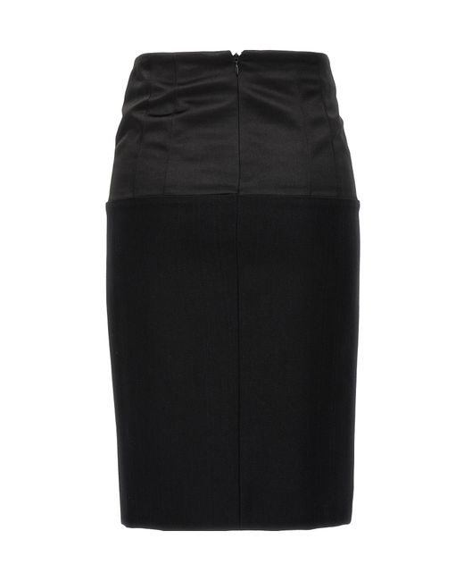 Givenchy Black Spliced Detail Skirt