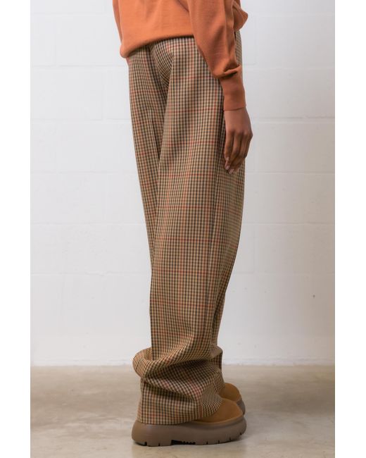 Dries Van Noten Brown Checked Casual Pants