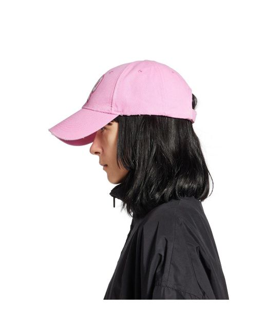 Balenciaga Pink Vip Teamp Logo Distressed Cap