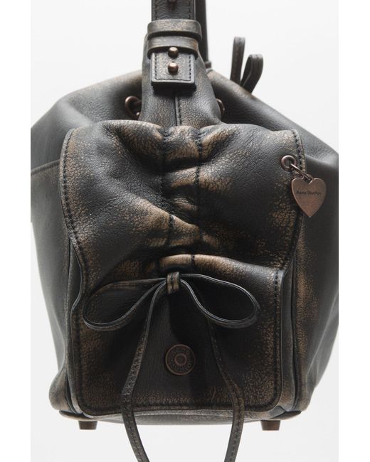 Acne Black Drawstring Shoulder Bag