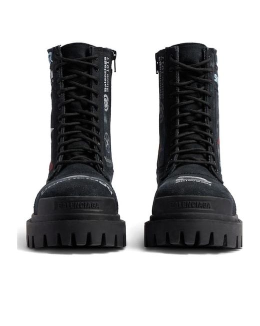 Balenciaga Combat Strike Boots in Black for Men | Lyst