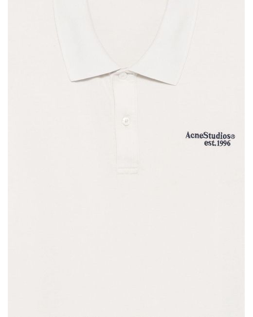 Acne White Short-Sleeved Polo Shirt for men