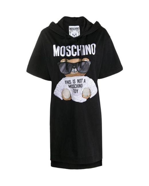 Moschino Black Micro Teddy Bear Jersey Dress