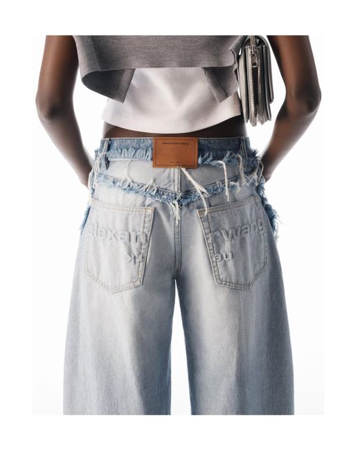 Alexander Wang Blue Mid-Rise Inverted Blow Up Jeans