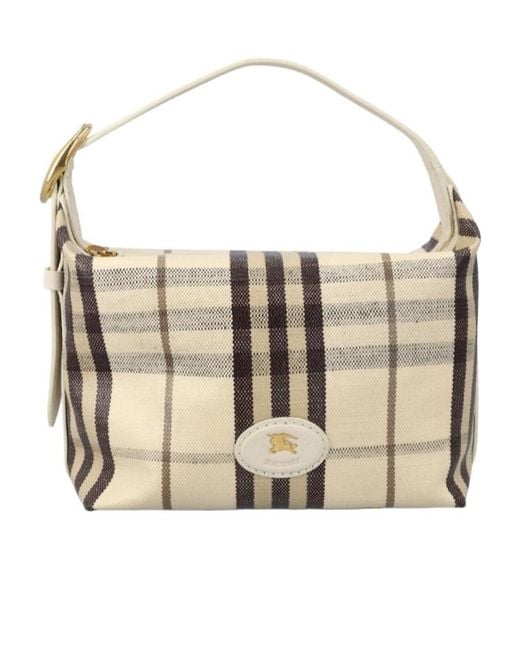 Burberry Natural Highlands Checked Shoulder Bag