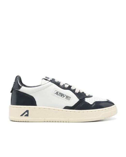 Autry Blue Medalist Low Lace-Up Sneakers
