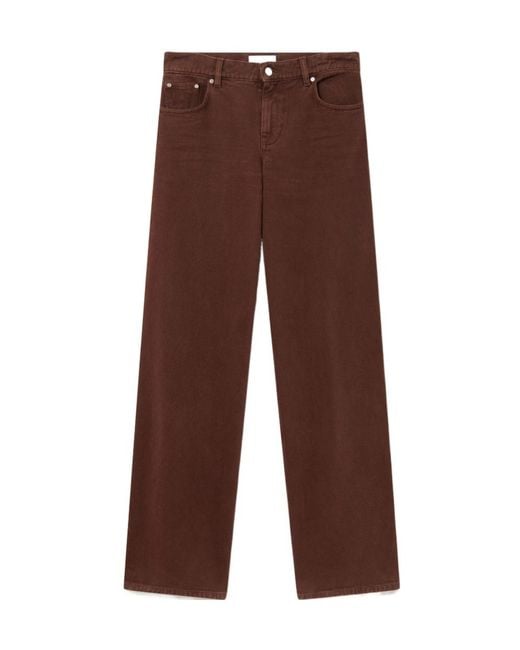 Stella McCartney Brown Mid-Rise Wide-Leg Denim Jeans