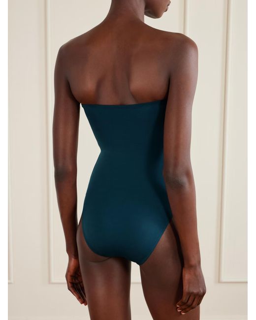 Eres Blue Cassiopée Ruched Bandeau Beachwear