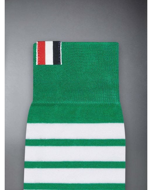 Thom Browne Green Four-Bar Socks