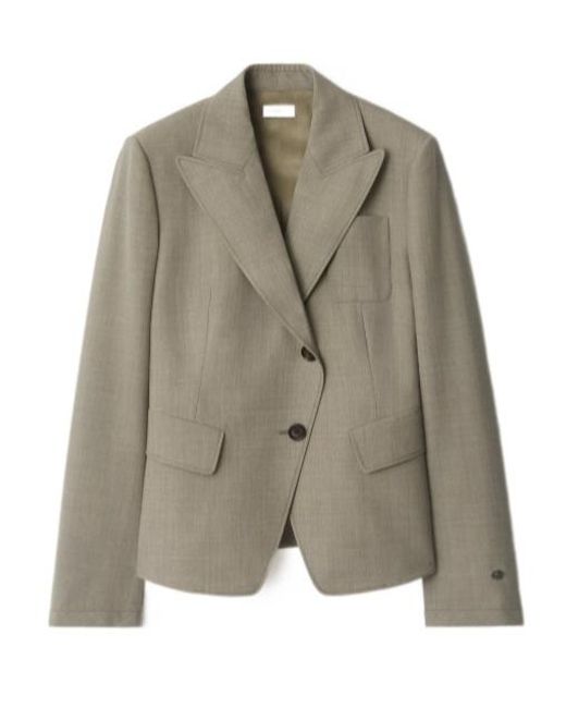 Burberry Green Wool Tailored Jacket
