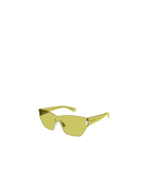 Saint Laurent Yellow Eyewear Sl 755 Shield Sunglasses