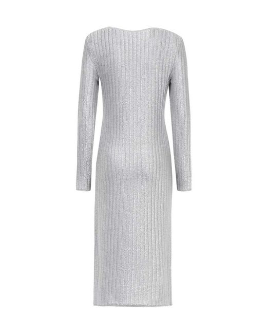 Tom Ford Gray Cut-Out Ring Detail Knitted Midi Dress
