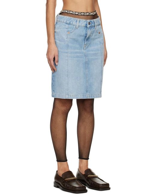 Martine Rose Blue Narrow Denim Miniskirt