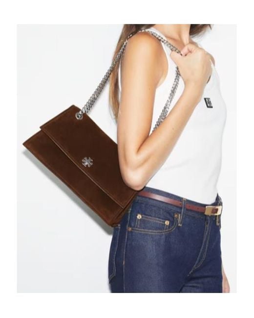 Tory Burch Brown Kira Turnlock Shoulder Bag